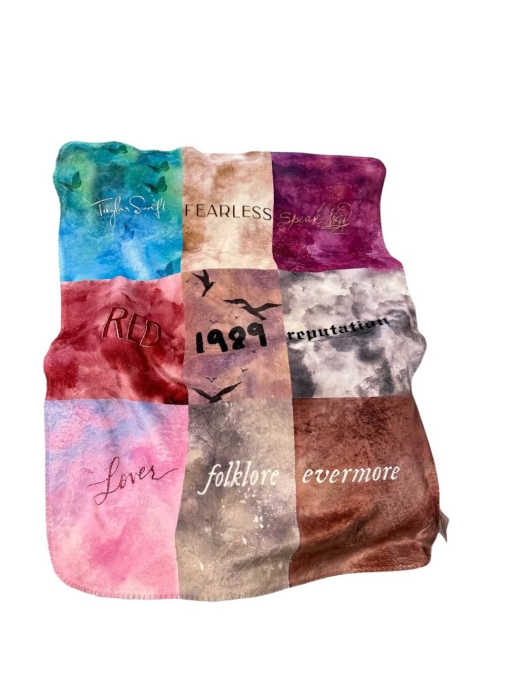 Taylor Swift Album-Themed Throw Blanket By Tidal Colors Sherpa Backing  EUC